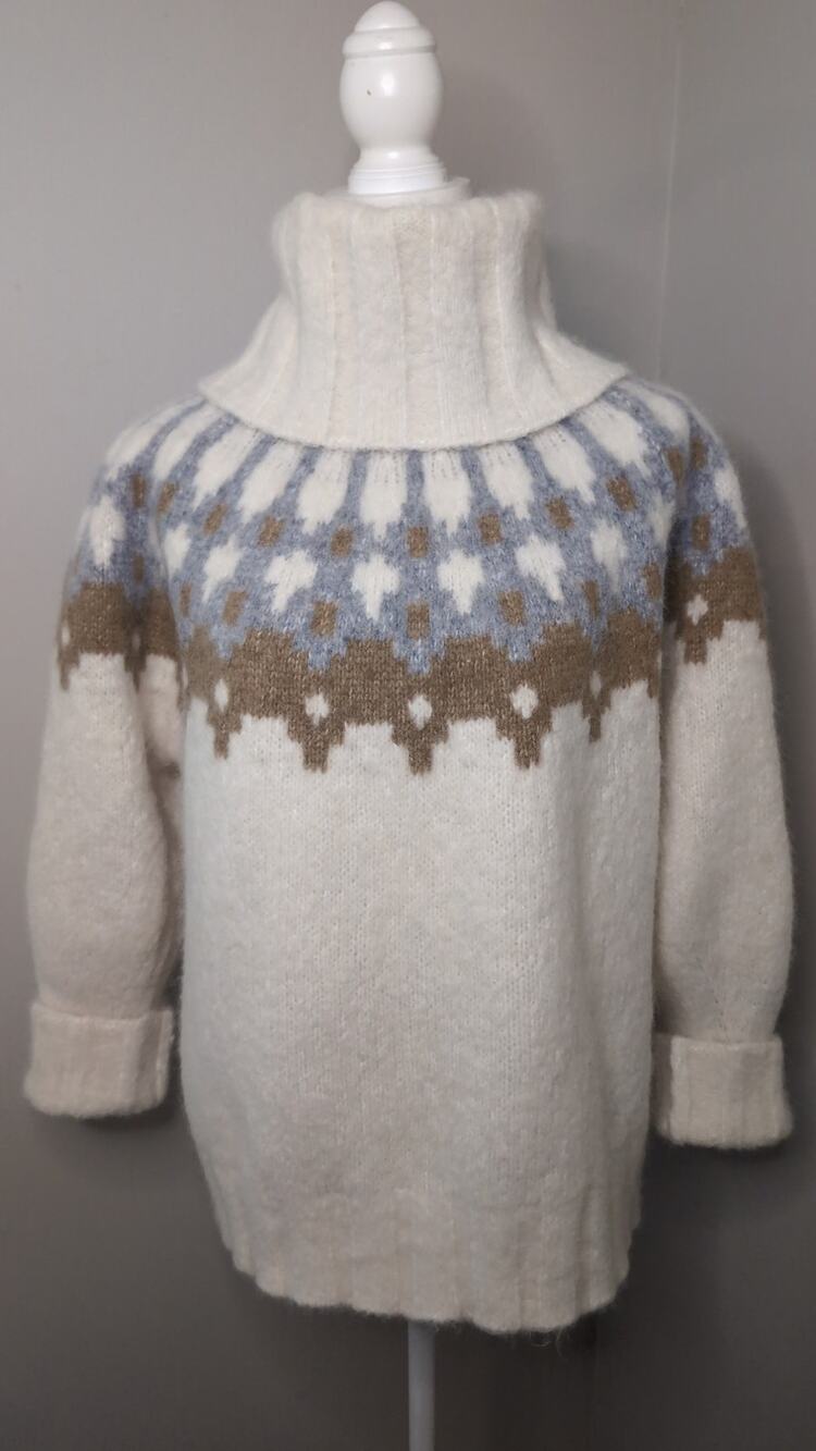 Banana Republic Alpaca Blend Fair Isle Turtleneck Sweater | Medium